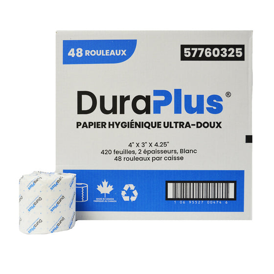 DuraPlus 57760325 Bathroom Tissue 2-Ply, Case (48x420's)