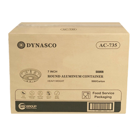 Dynasco AC-735 7inch Heavy Aluminum Container, Case (500's)