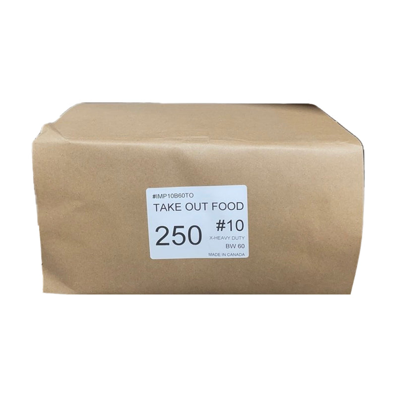 #10 Heavy Duty Bag, Take Out Food Print, 250 Counts