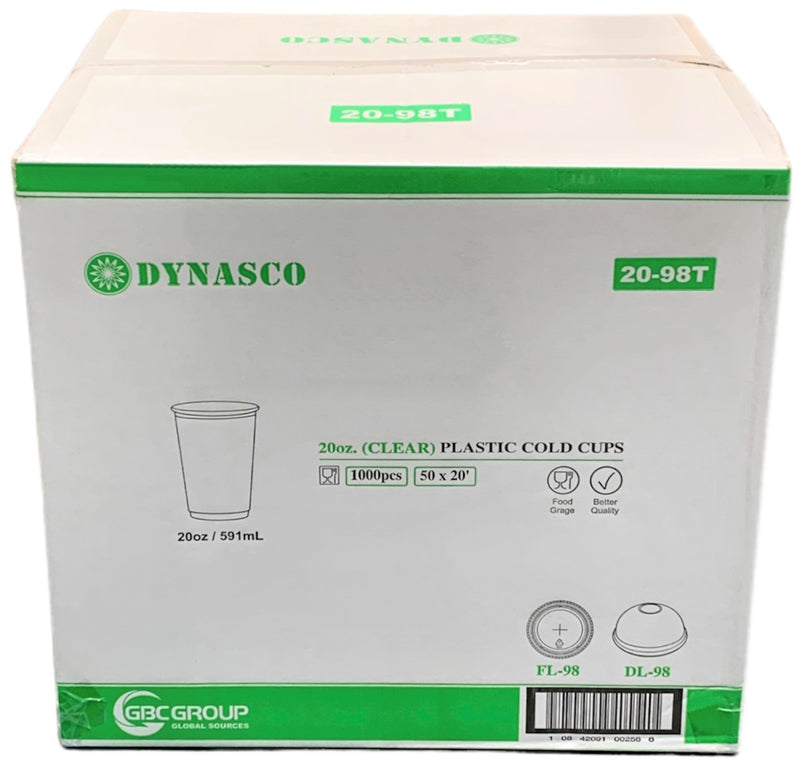 Dynasco 20-98T 20oz. Clear Drinking Cup, Case (1000's)