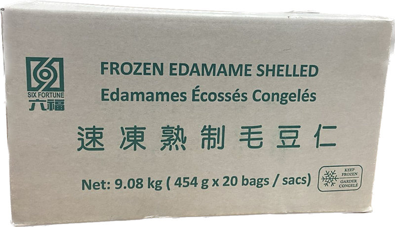 Six Fortune Shelled Edamame (No Pod), Case (20x454g)