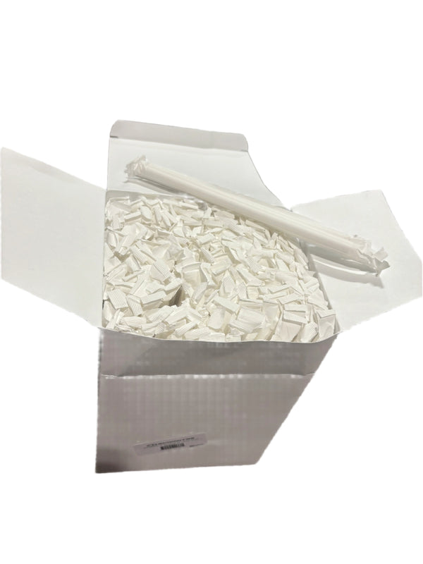 Ecomates SW-88W, 8'' 8MM White Wrapped Paper Straw, Case (8x250's)