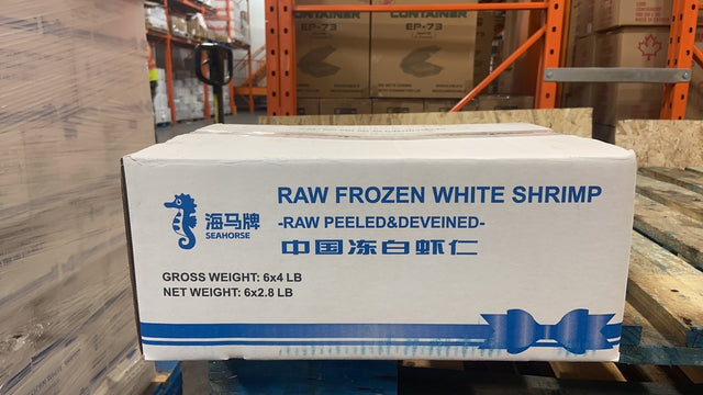 Seahorse 21/25 Raw Frozen White Shrimps (6x4 lb)