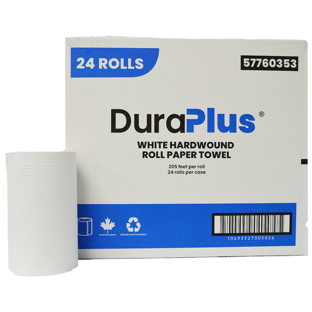 DuraPlus 57760353 White Paper Towel, 24 X 205's