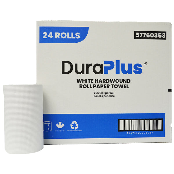 DuraPlus 57760353 White Paper Towel, Case (24x205's)
