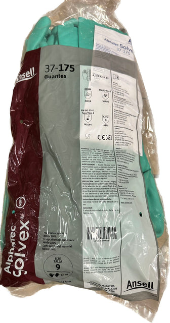 AlphaTec Solves Green Nitrile Gloves (#9/L), Bag (12 Pairs)