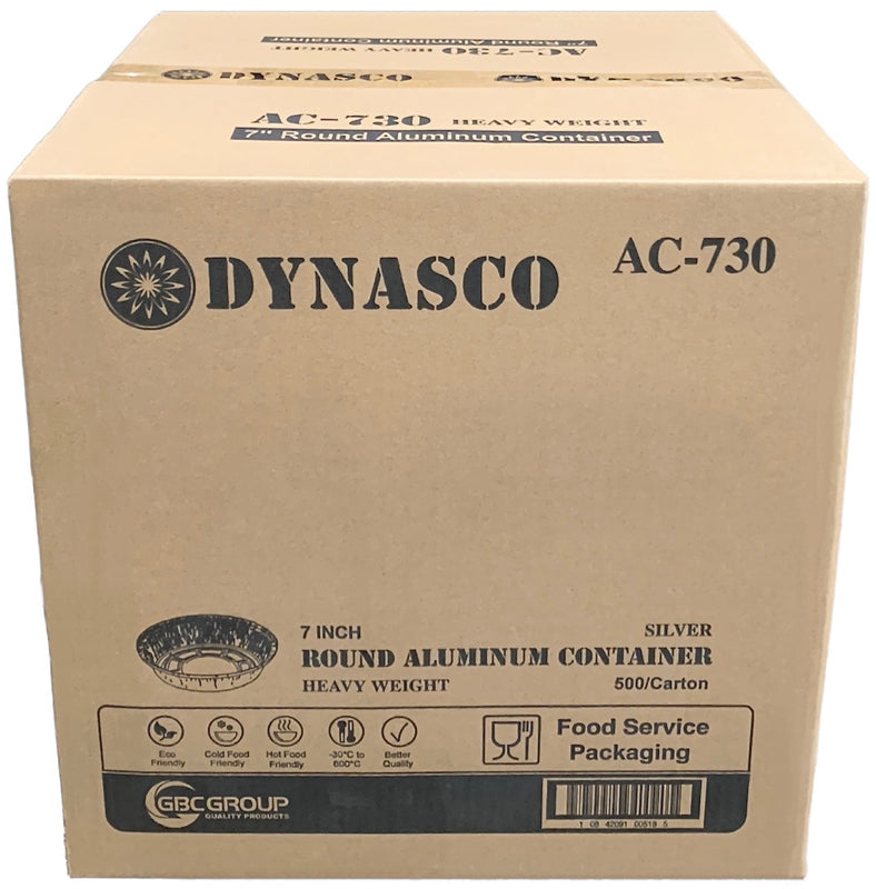 Dynasco AC-730 7inch Heavy Aluminum Container, Case (500's)