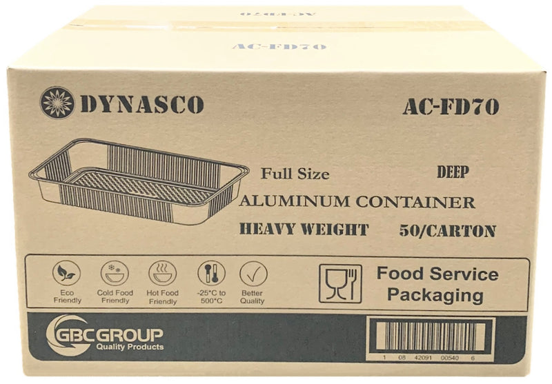 Dynasco AC-FD70, Full Size Deep HD Foil Aluminum Tray, Case (50's)