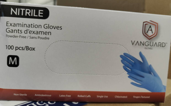 Vanguard Blue Nitrile Gloves M, Box (100's)