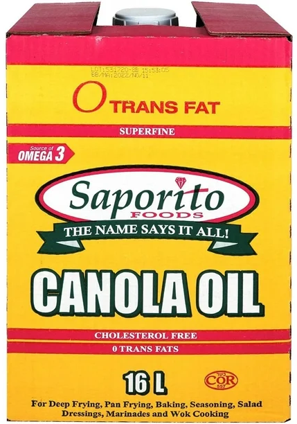 Box Canola Oil (16 L) Saporito