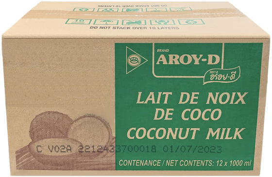 Aroy-D Coconut Milk, Case (12x1000 ML)