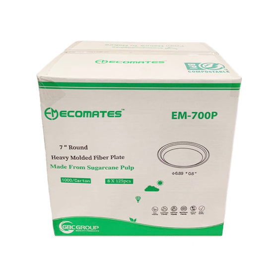 EcoMates EM-700P 7 inch Fiber Plate, Case (500's)