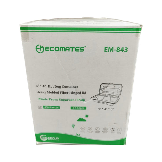 EcoMates EM-843 Hot Dog Container, Case (400's)