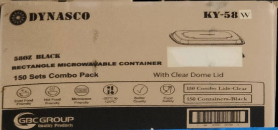 Dynasco KY-58W Rectangular Container Combo, Case (150 SETS)
