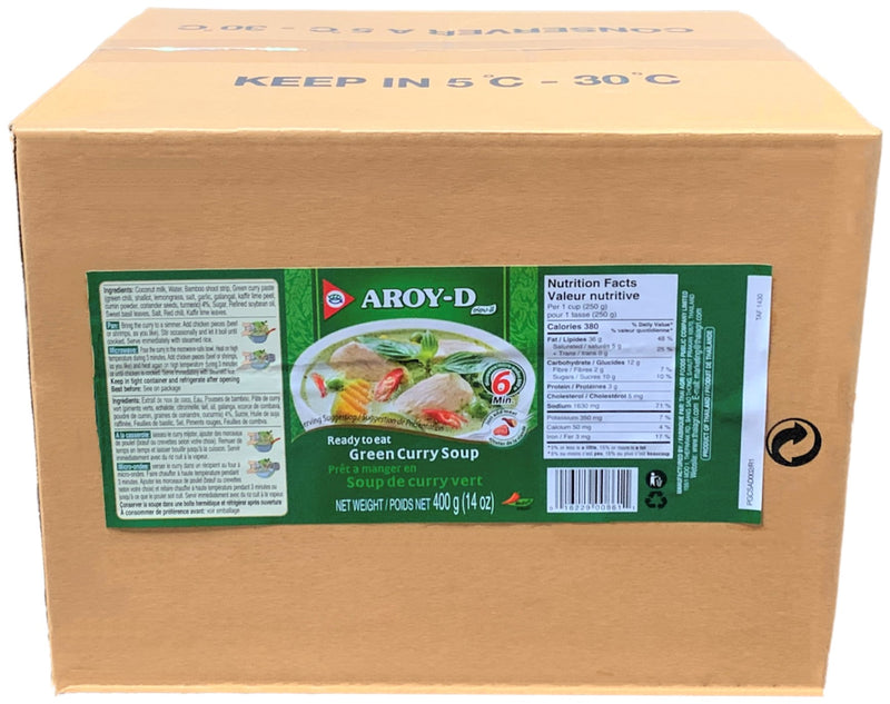 Aroy-D Green Curry Soup, Ready to Eat, Case (24x400g)
