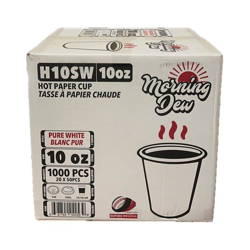 Morning Dew H10SW, 10oz White Paper Cup (20x50's)