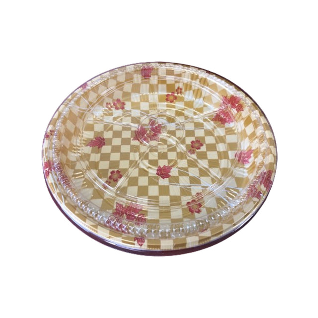 HQ-61 Gold Printed, Sushi Round Tray Combo 11", Case (120 SETS)
