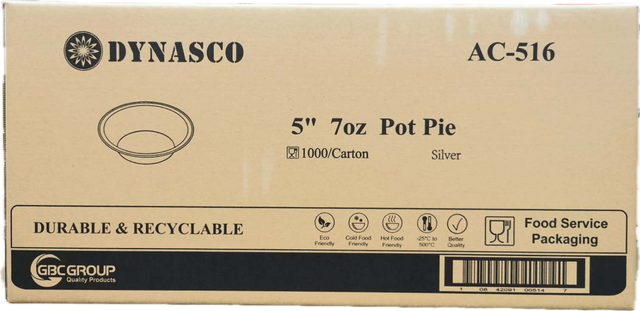 Dynasco AC-516, 5" 7oz Pot Pie, Case (1000's)