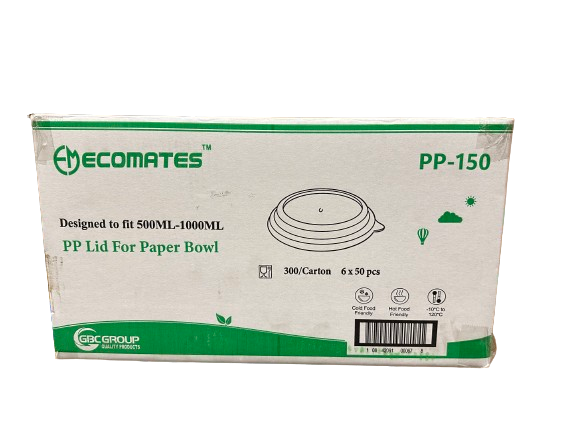 EcoMates PP-150, Plastic Lid for EM-500/EM-1000, Case (6x50's)