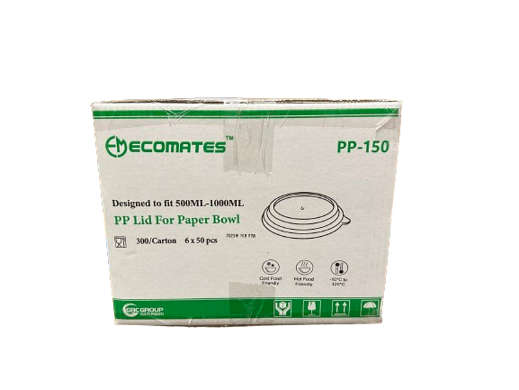 EcoMates PP-150, Plastic Lid for EM-500/EM-1000, Case (6x50's)