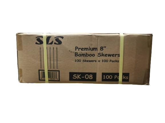 SLS SK-08, 8” Premium Bamboo Skewers (100x100PC)