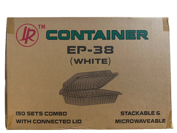 LR EP-38 White Hinge Container Combo, 150 SETS