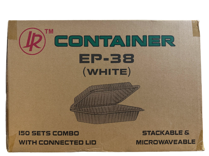 LR EP-38 White Hinge Container Combo, Case (150 SETS)