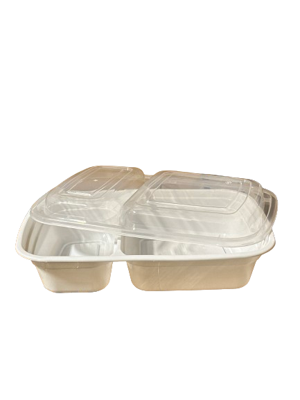 LR LT-32W 32oz. 2-Compartment Rectangular Container Combo, Case (150 SETS)