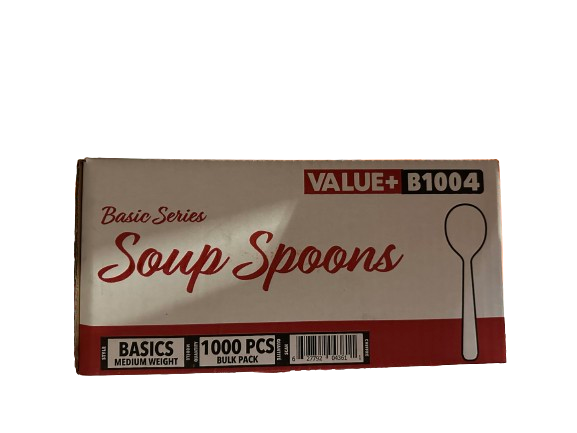 Value+, B1004 Plastic White Spoon, Case(1000's)