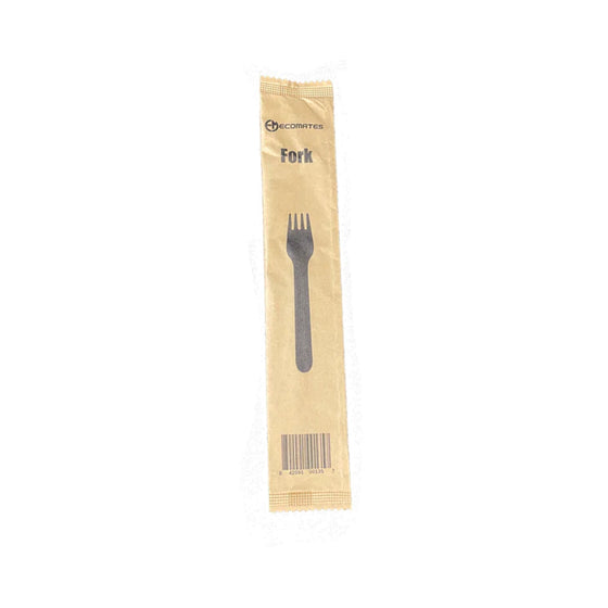 Ecomates IR-160F Compostable Individually Wrapped Wooden Fork, 1000 Counts