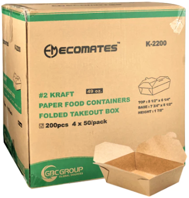 EcoMates K-2200 Food Container #2, Case (200's)