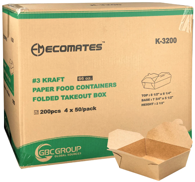 EcoMates K-3200 Food Container #3, Case (200's)