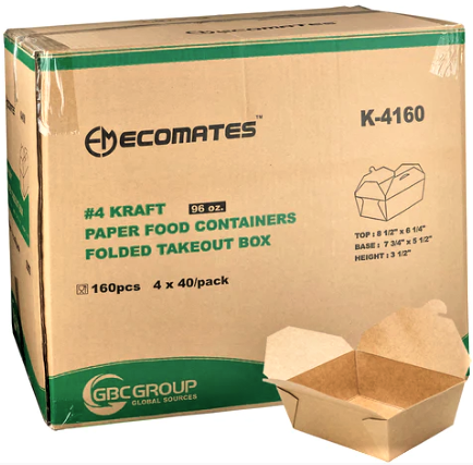 EcoMates K-4160 Food Container #4, Case (160's)
