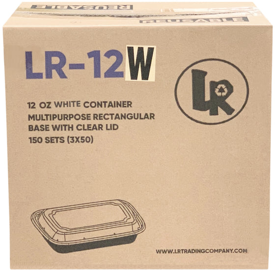 LR LR-12W 12oz. Rectangular Container Combo, Case (150 SETS)