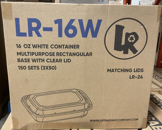 LR LR-16W 16oz. Rectangular Container Combo, Case (150 SETS)
