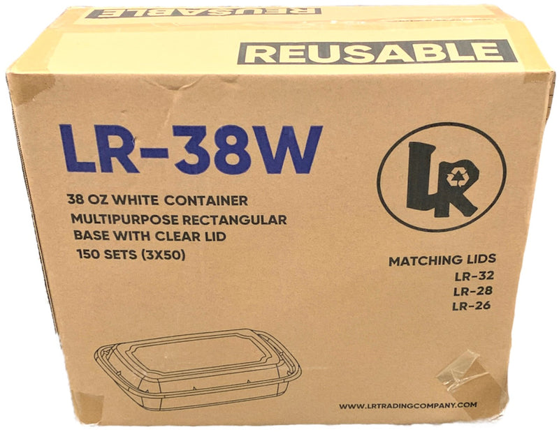 LR LR-38W 38oz. Rectangular Container Combo, Case (150 SETS)