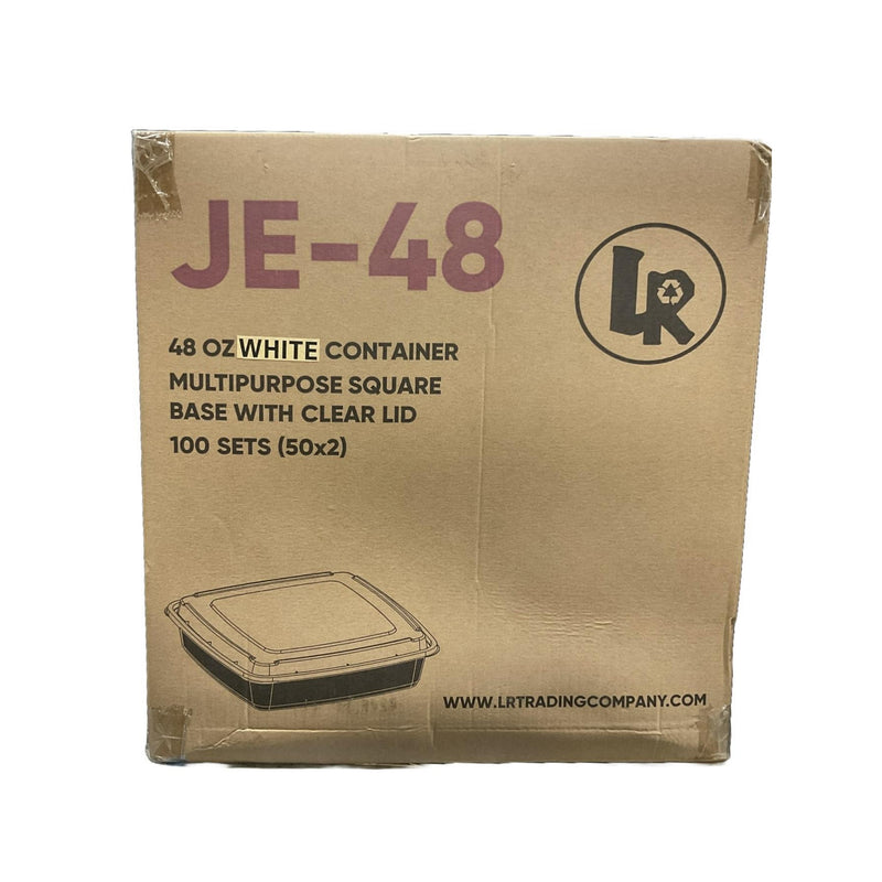 LR JE-48W 48oz. Square Container Combo, Case (100 SETS)