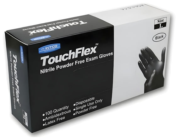 TouchFlex Black Nitrile Gloves L, Box (100's)