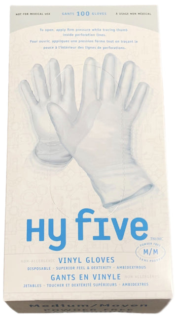 (L) GVP9-L-C Vinyl Gloves (100 PC) Hy Five