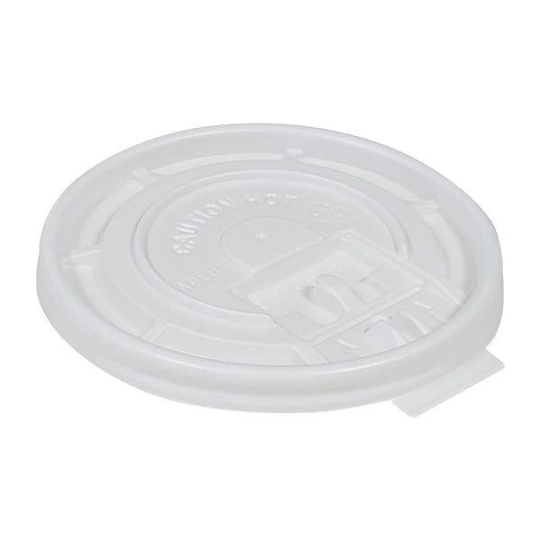 Morning Dew 10F-W, White Tear Back Flat Lid for Hot Paper Cup, Case (1000's)