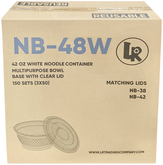 LR NB-48W 42oz. White Circular Bowl Combo, Case (150 SETS)