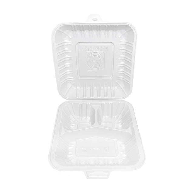 New Gen NG-083 3 Compartment Hinged Container, 150 Counts