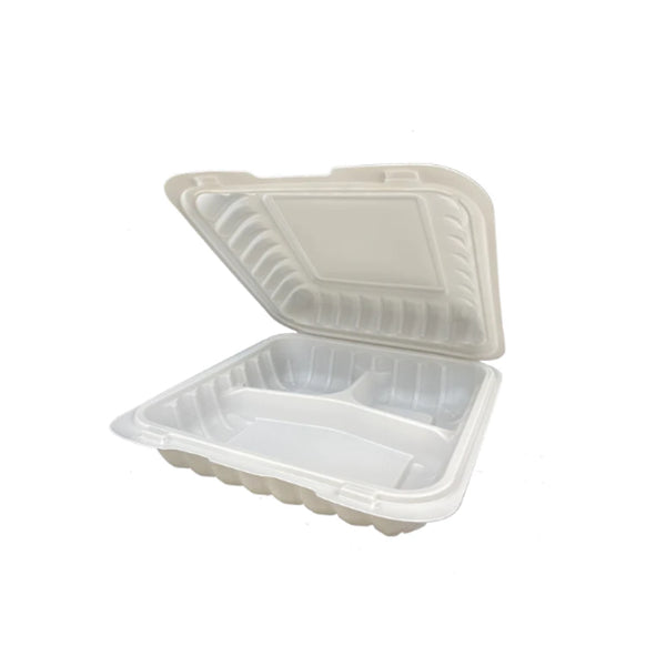 Ecomates RP-903 Large Hinged Containers 3 Compartment, Case (150 Counts)