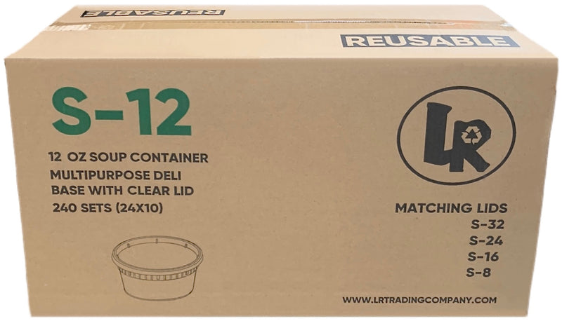 LR S-12 12oz. Deli Container Combo, Case (240 SETS)