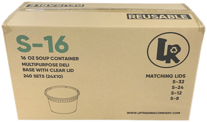 LR S-16 16oz. Deli Container Combo, Case (240 SETS)