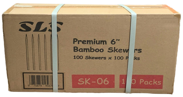 SLS SK-06, 6” Premium Bamboo Skewers (100x100PC)