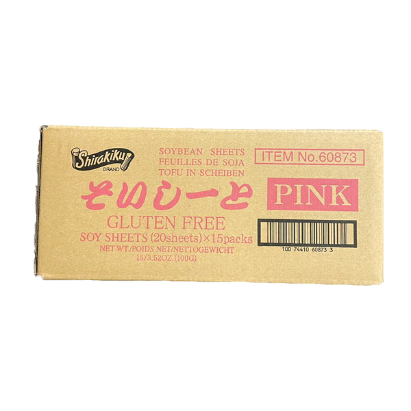 Shiragiku Soy Wrapper Pink, Case (15 x 20 Sheets)