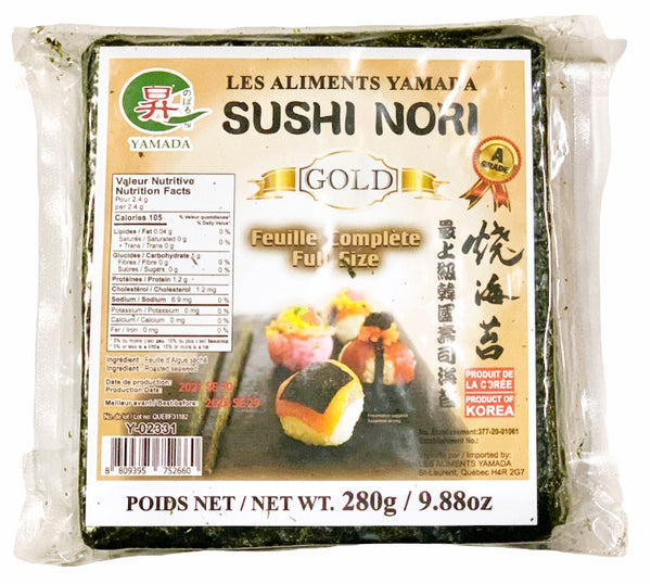 Yamada Korea Sushi Nori Full Sheet, Bag (100 Sheets)