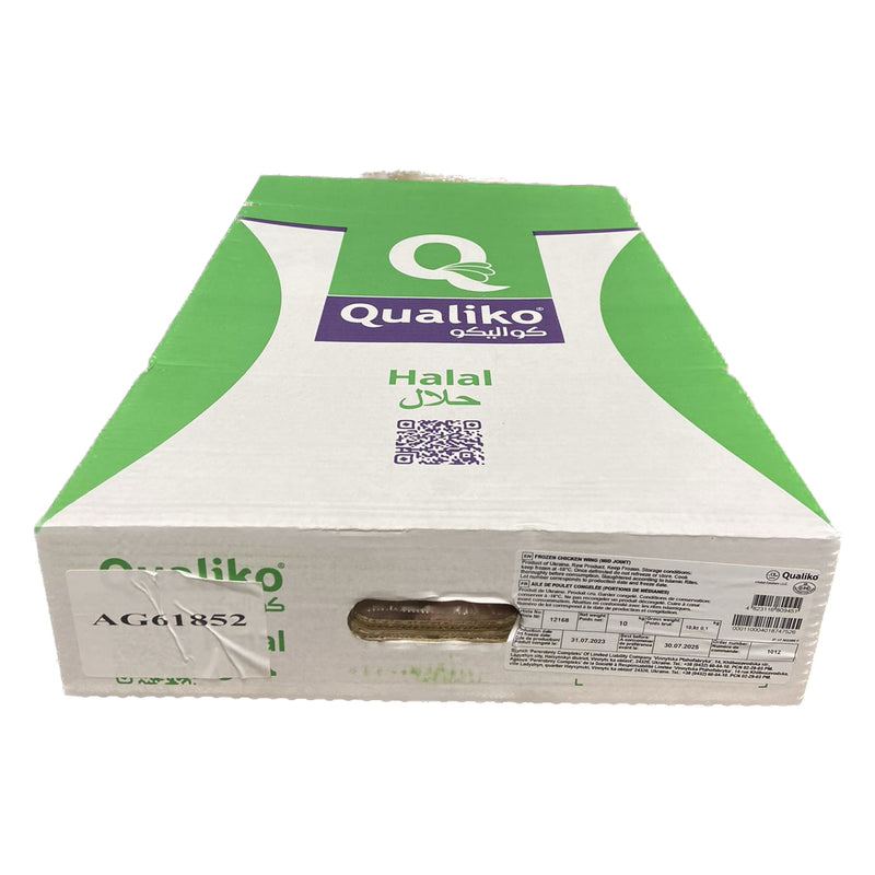 Frozen Qualiko Halal IQF Chicken Wing Mid Joint, Case (N.W. 10KG)