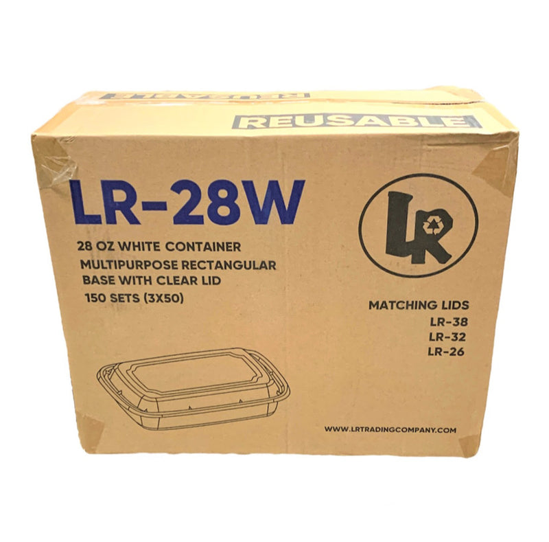 LR-28 White Rectangular Container Combo, 150 SETS